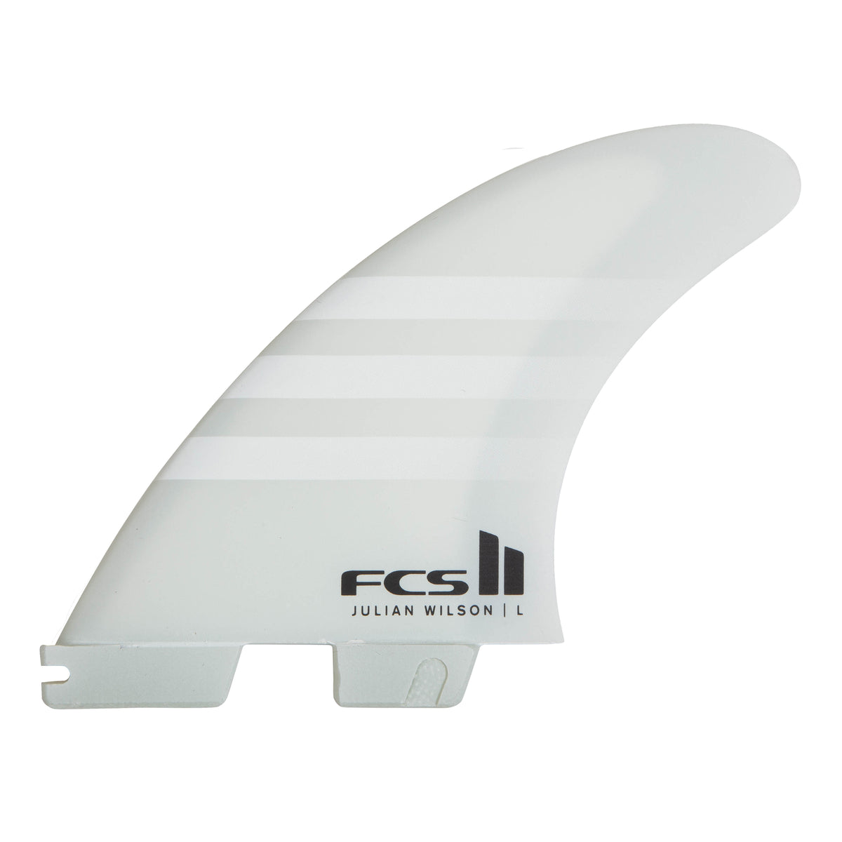 FCS II Julian Wilson AirCore Signature Thruster Fin Set (FCS II) — full deck view