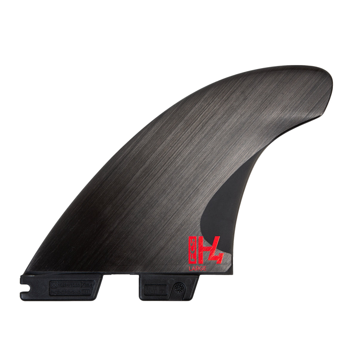 FCS II H4 PC Carbon thruster fin set — full deck view
